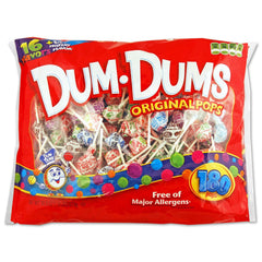 Dum Dums Pops 180ct bag, display-ready for parties.