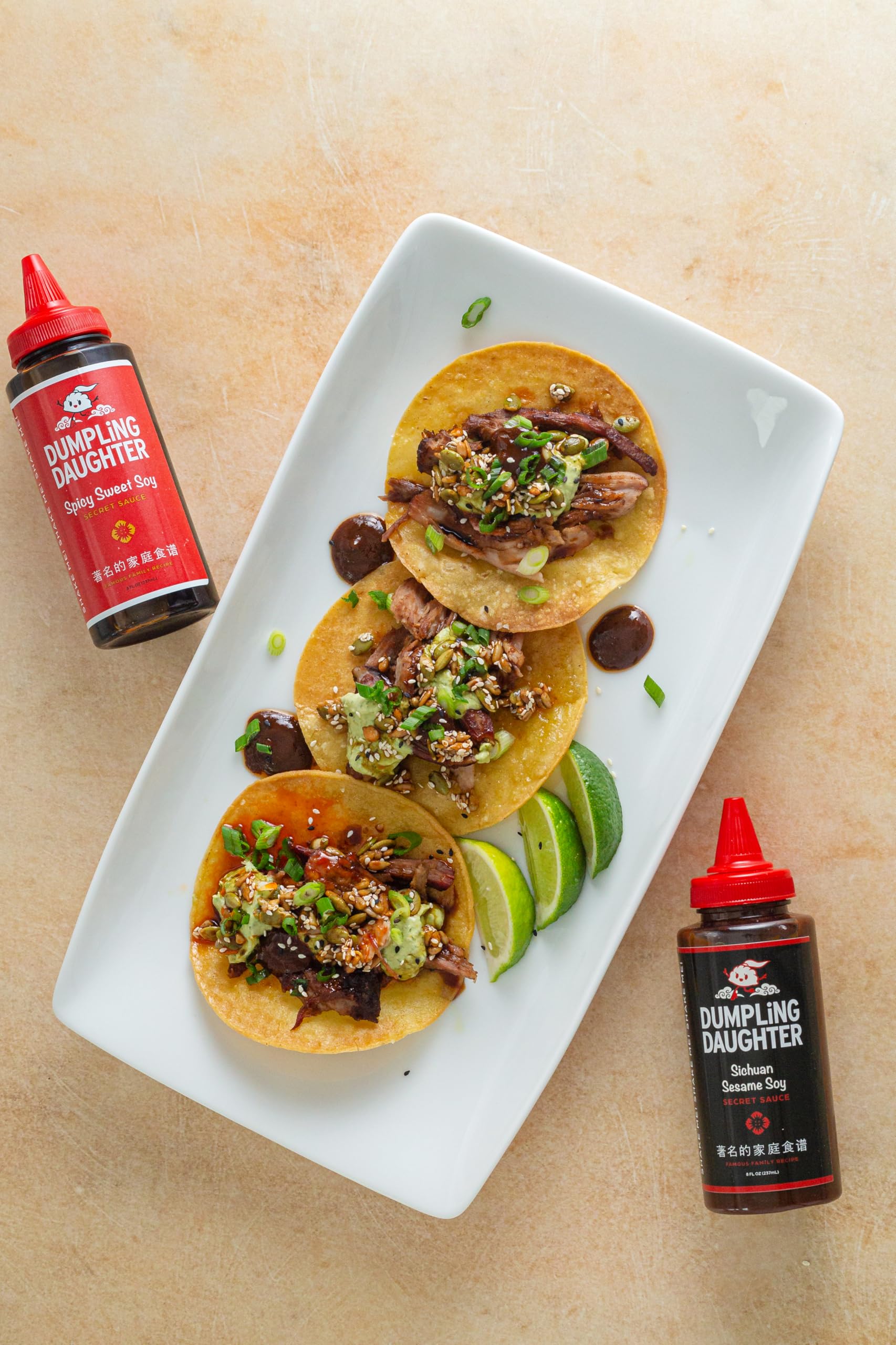 Dumpling Daughter sauce enhances burgers with sesame-heat flavor.
