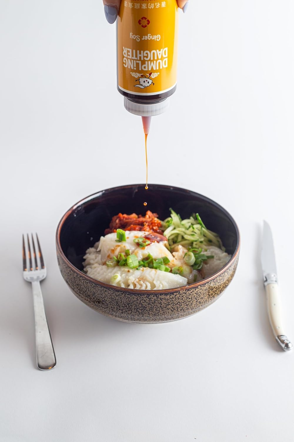 Dumpling Daughter Ginger Soy pours over rice for a quick, zingy finish.