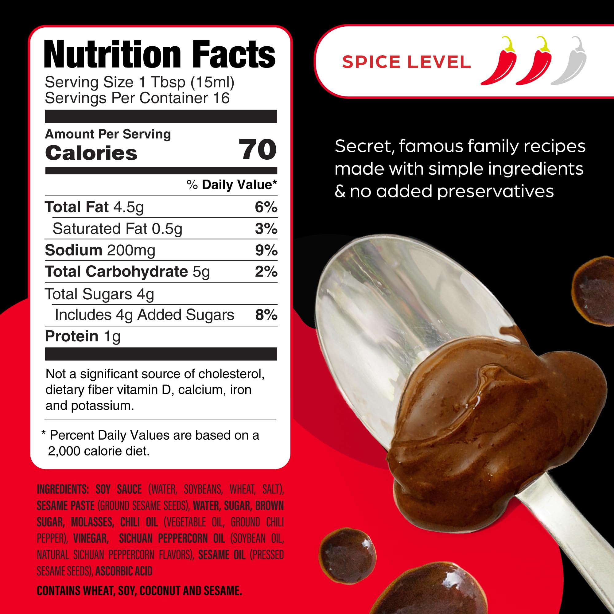 Dumpling Daughter sesame soy label closeup shows premium ingredients.