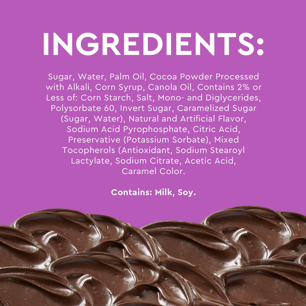 Duncan Hines classic chocolate frosting adds rich flavor to desserts.