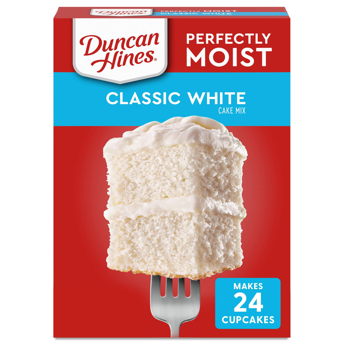 Duncan Hines classic white cake mix box front for quick Easter baking