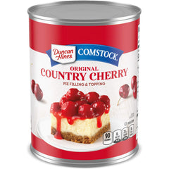 Duncan Hines Comstock Cherry Pie Filling in a bowl for homemade pies and desserts