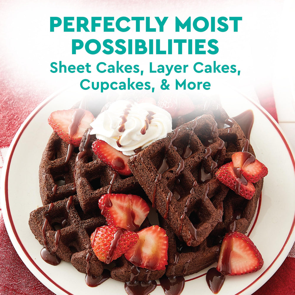 Duncan Hines Dark Chocolate Fudge batter poured into a 9-inch pan