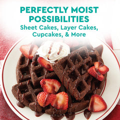 Duncan Hines Dark Chocolate Fudge batter poured into a 9-inch pan
