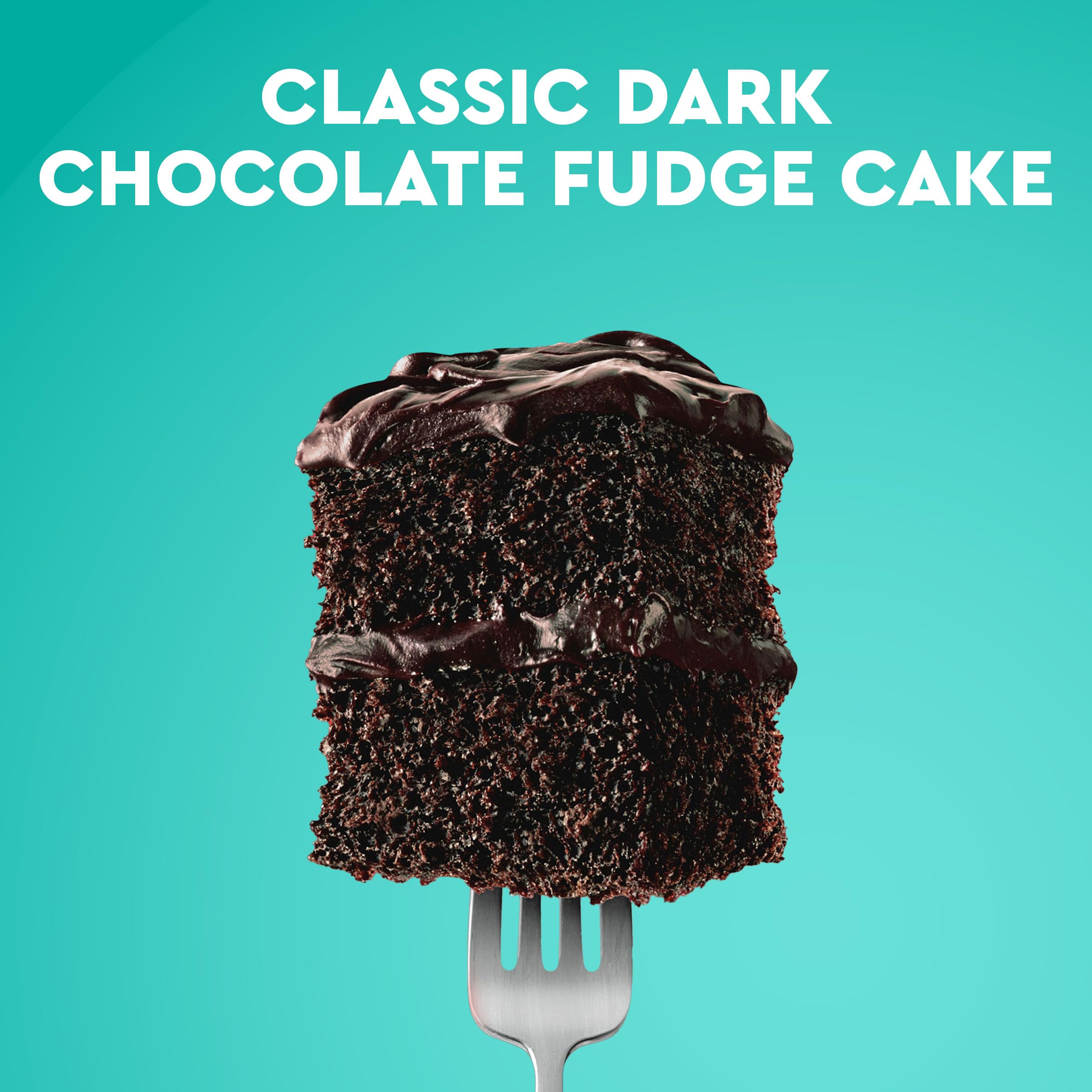 Duncan Hines Dark Chocolate Fudge mix with dry ingredients ready for batter