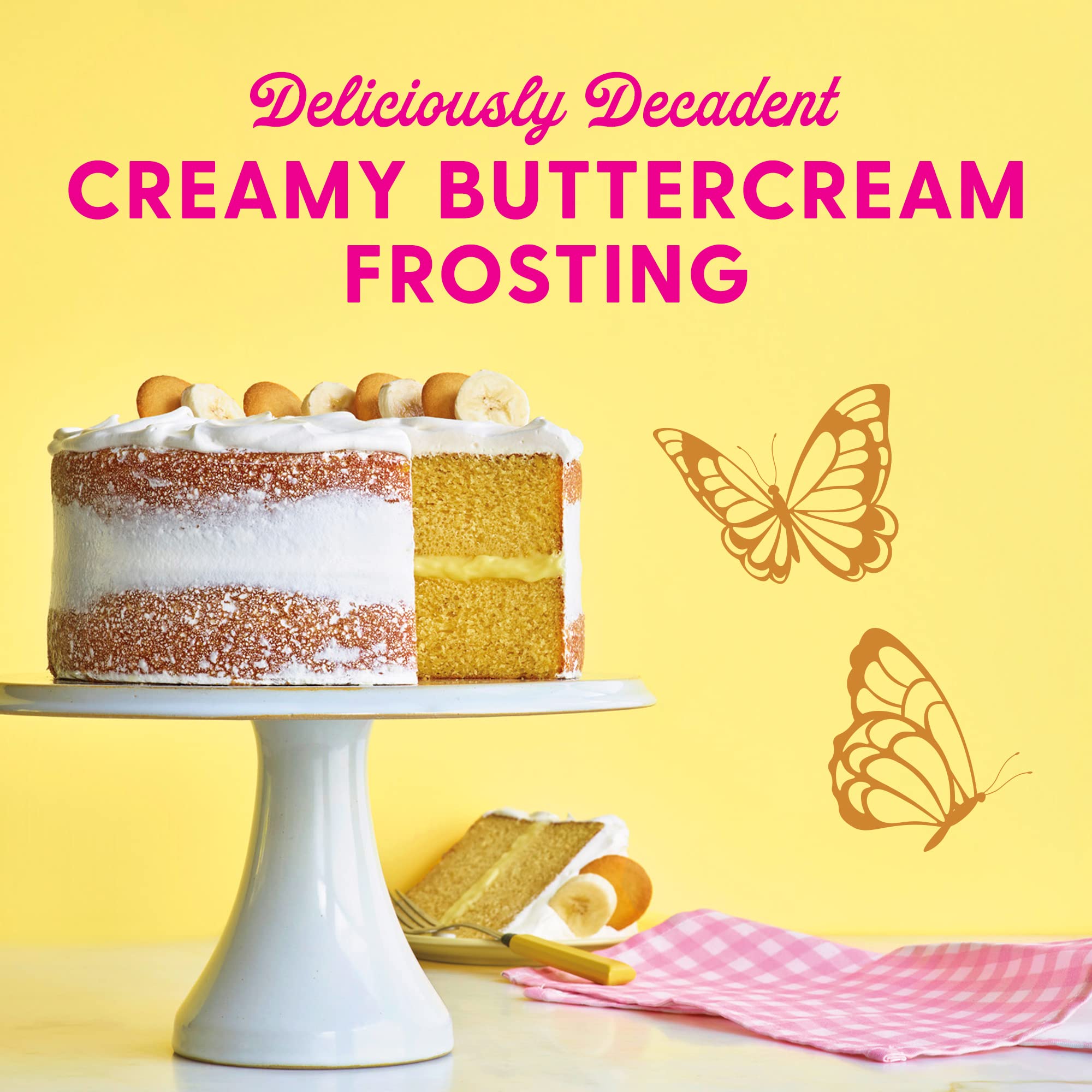 Cupcakes topped with Dolly Parton buttercream frosting for a creamy finish