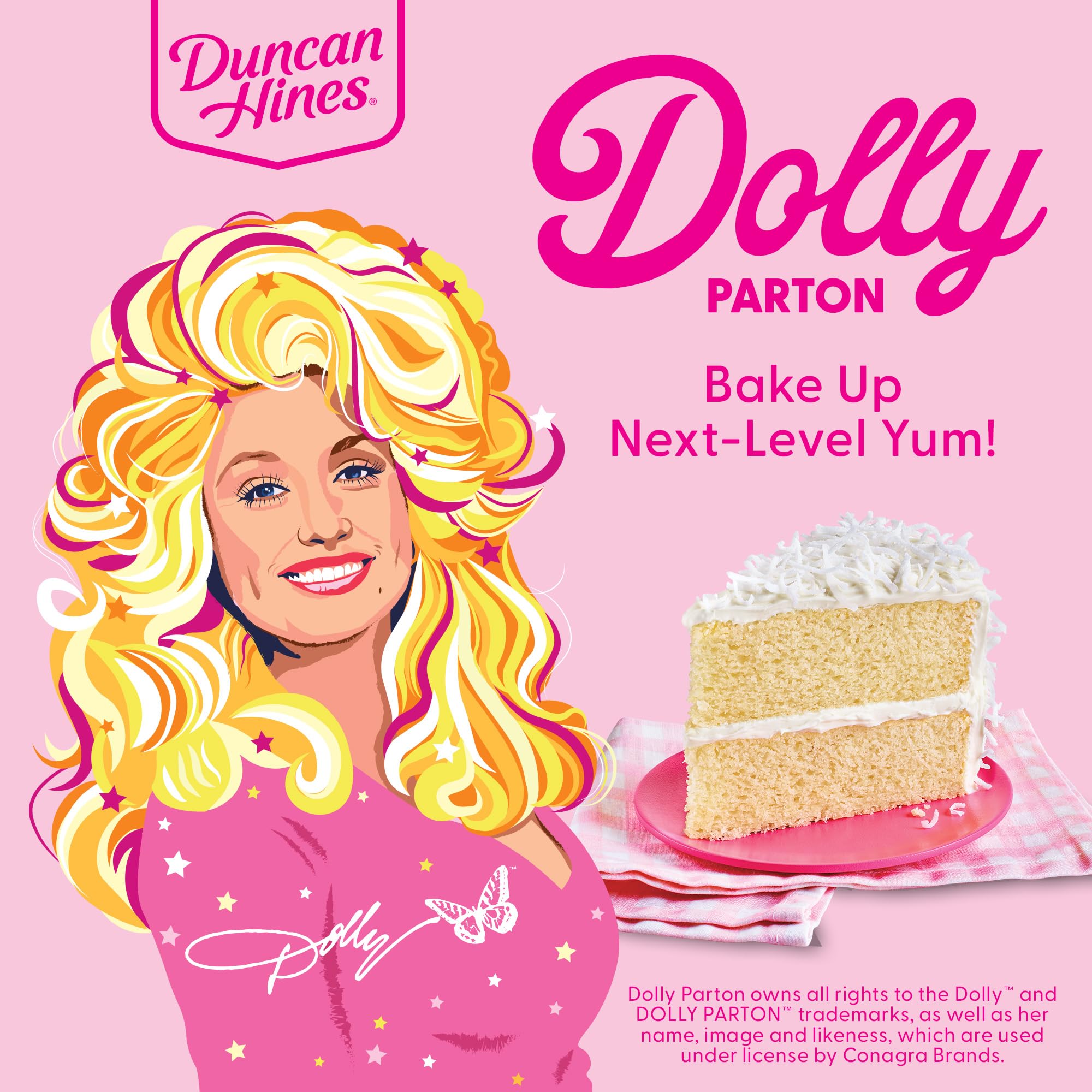 Coconut cake with frosting and toppings using Duncan Hines mix