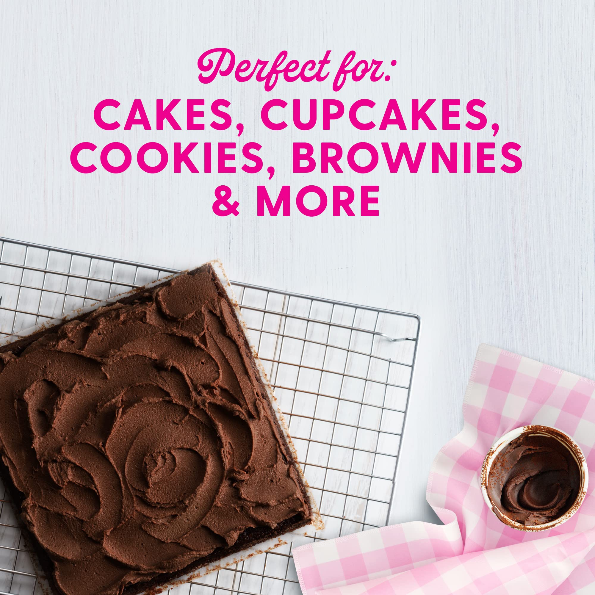 Duncan Hines frosting on cookies with glossy finish.
