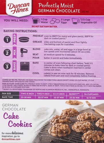 Duncan Hines German Chocolate Cake Mix ingredients ready to whisk together