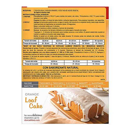 Duncan Hines Orange Supreme cake mix in a bowl with dry ingredients ready to mix.
