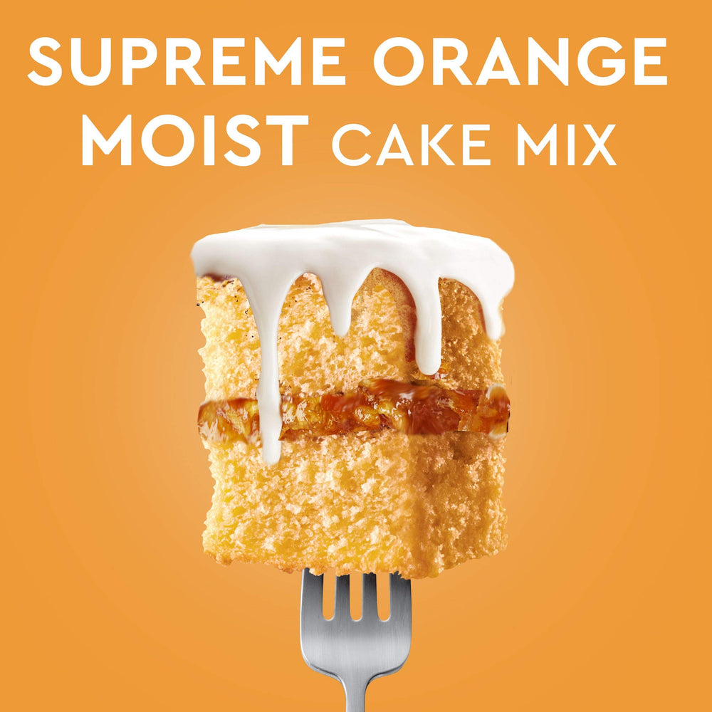 Duncan Hines mix with eggs and oil being added for a bright orange batter.