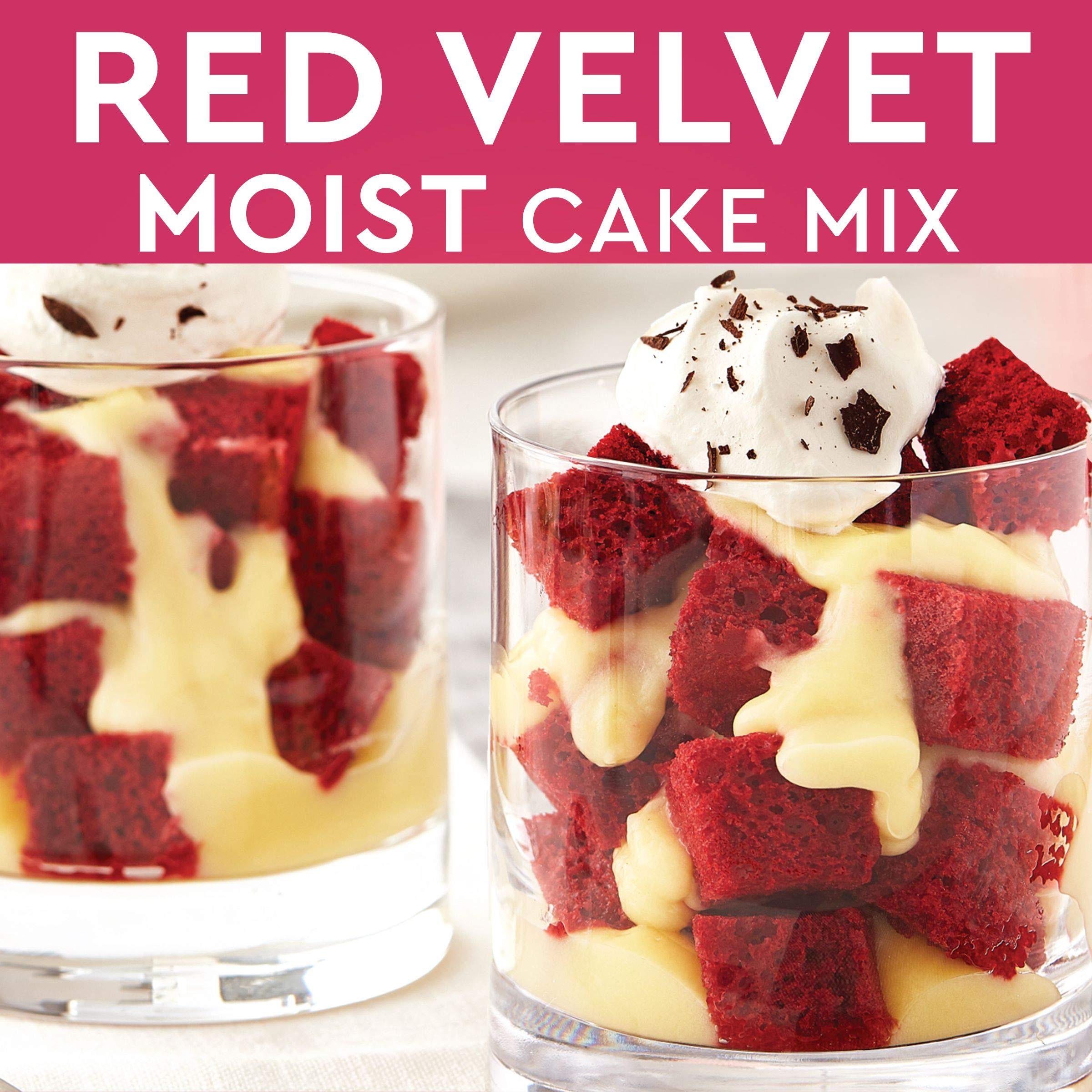 Duncan Hines Red Velvet 13x9 inch cake cooling after baking