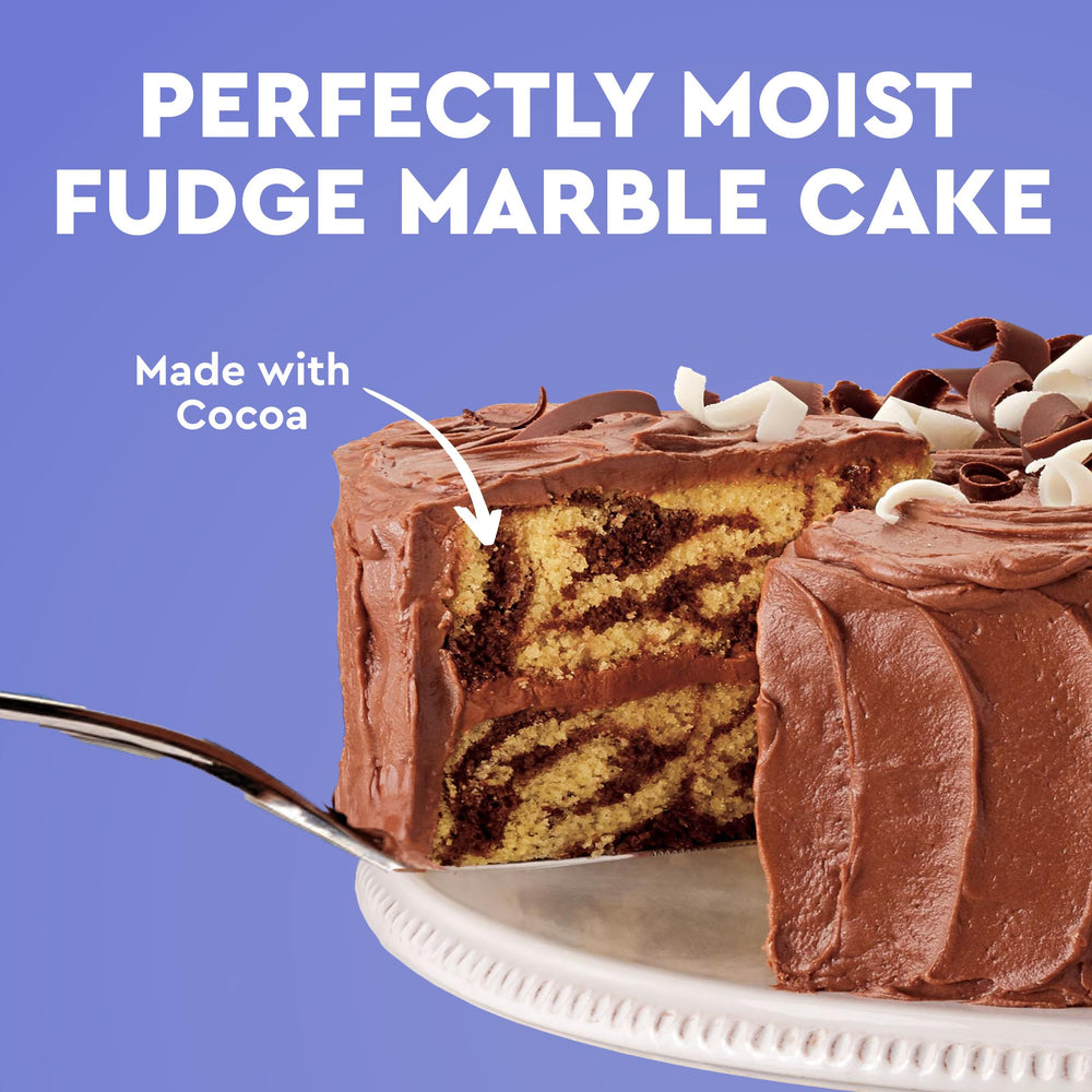 Slice of Duncan Hines Signature Fudge Marble Cake showcasing rich swirls