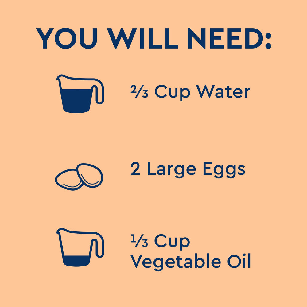 Duncan Hines mix ready with measuring cup for quick breakfast