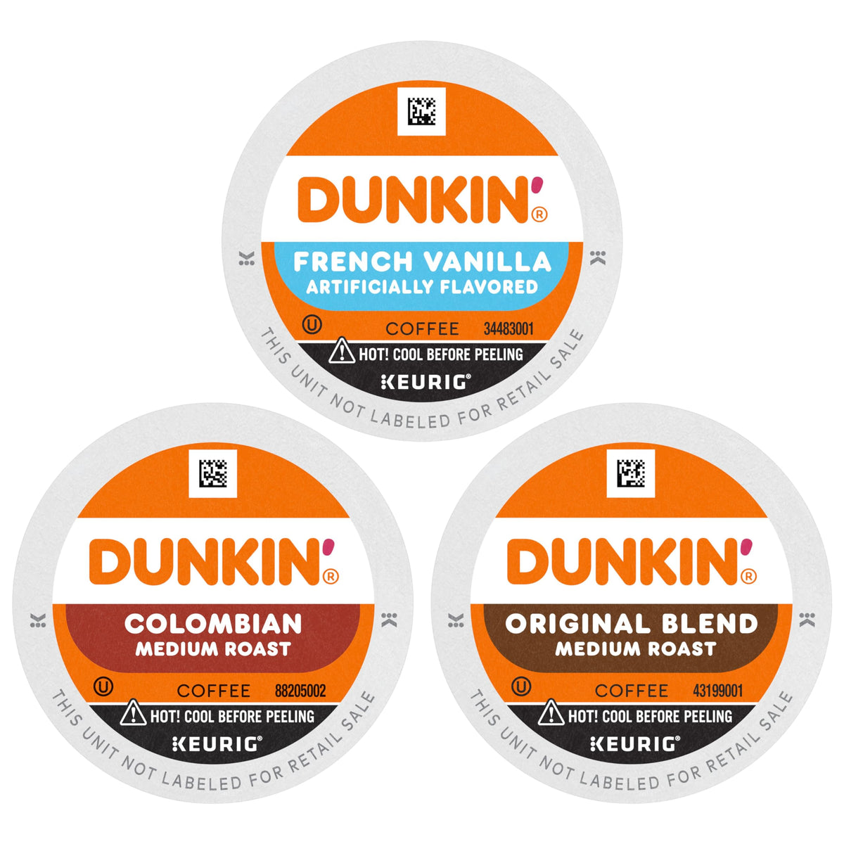 Dunkin Best Sellers variety pack box show six 10-count boxes for family use