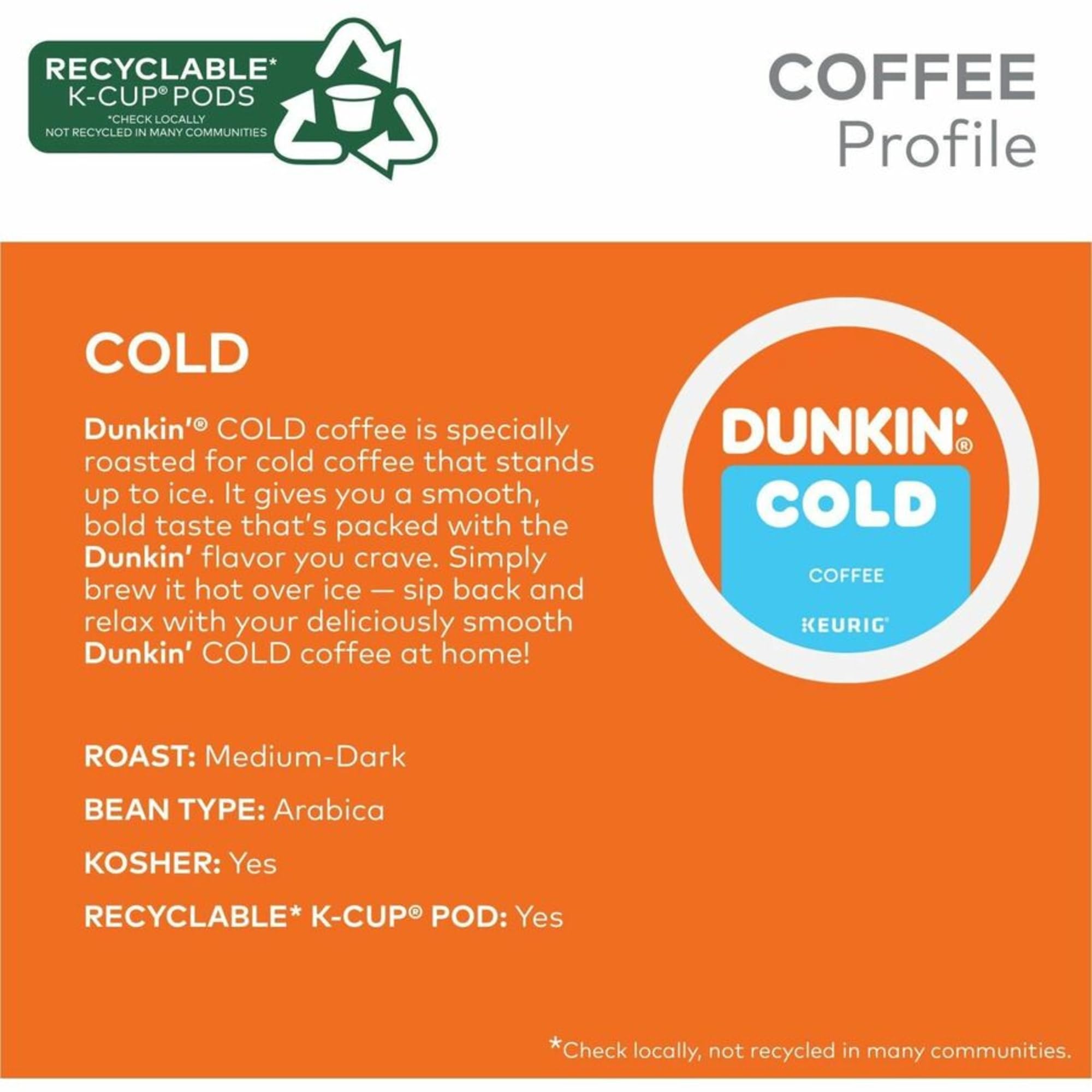 Dunkin Brew K-Cup Over Ice pod detail for iced coffee use
