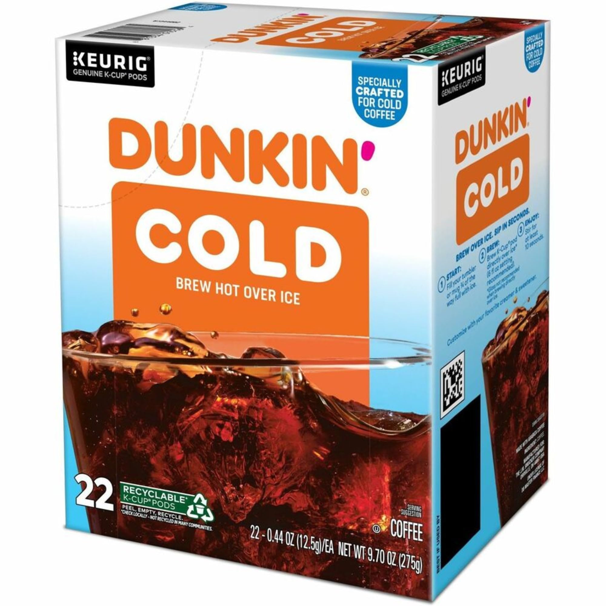 Dunkin Brew K-Cup Over Ice ready in Keurig machine