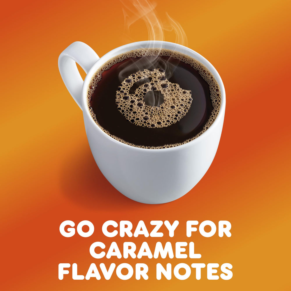 Dunkin' Caramel Me Crazy pod close-up with premium Arabica blend.