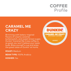 Dunkin Caramel Me Crazy packaging box displayed for easy shelf selection.