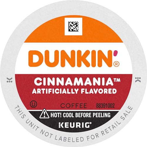 Dunkin Cinnamania k-cup pods close-up, showcasing cinnamon aroma.