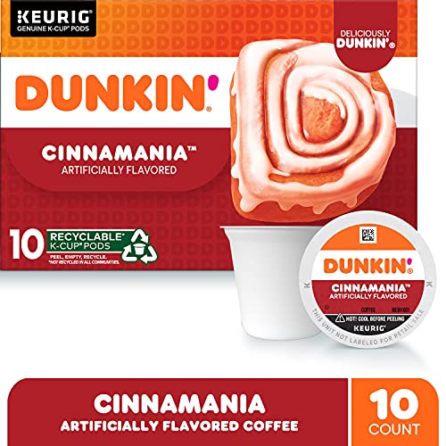 Dunkin Cinnamon Coffee Roll pour into mug shows quick access to a comforting brew