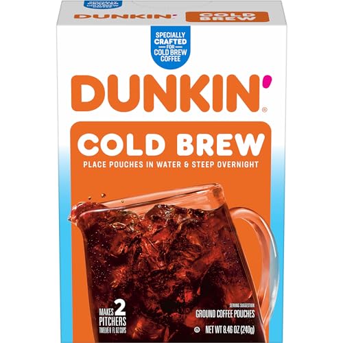 Dunkin cold brew pitcher setup ready to serve
