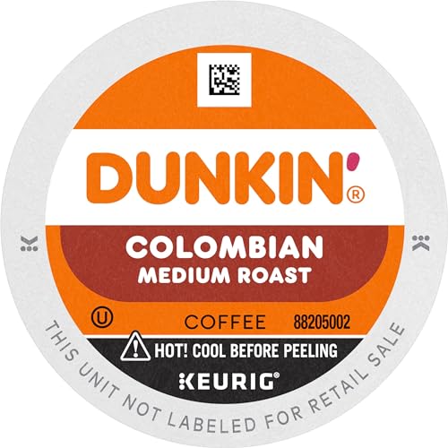 Dunkin Colombian Keurig pod offering rich, balanced taste with subtle sweetness