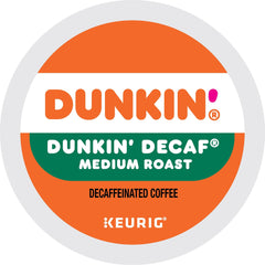 Dunkin' Donuts Decaf K-Cup cup pour demonstrates quick caffeine-free coffee.