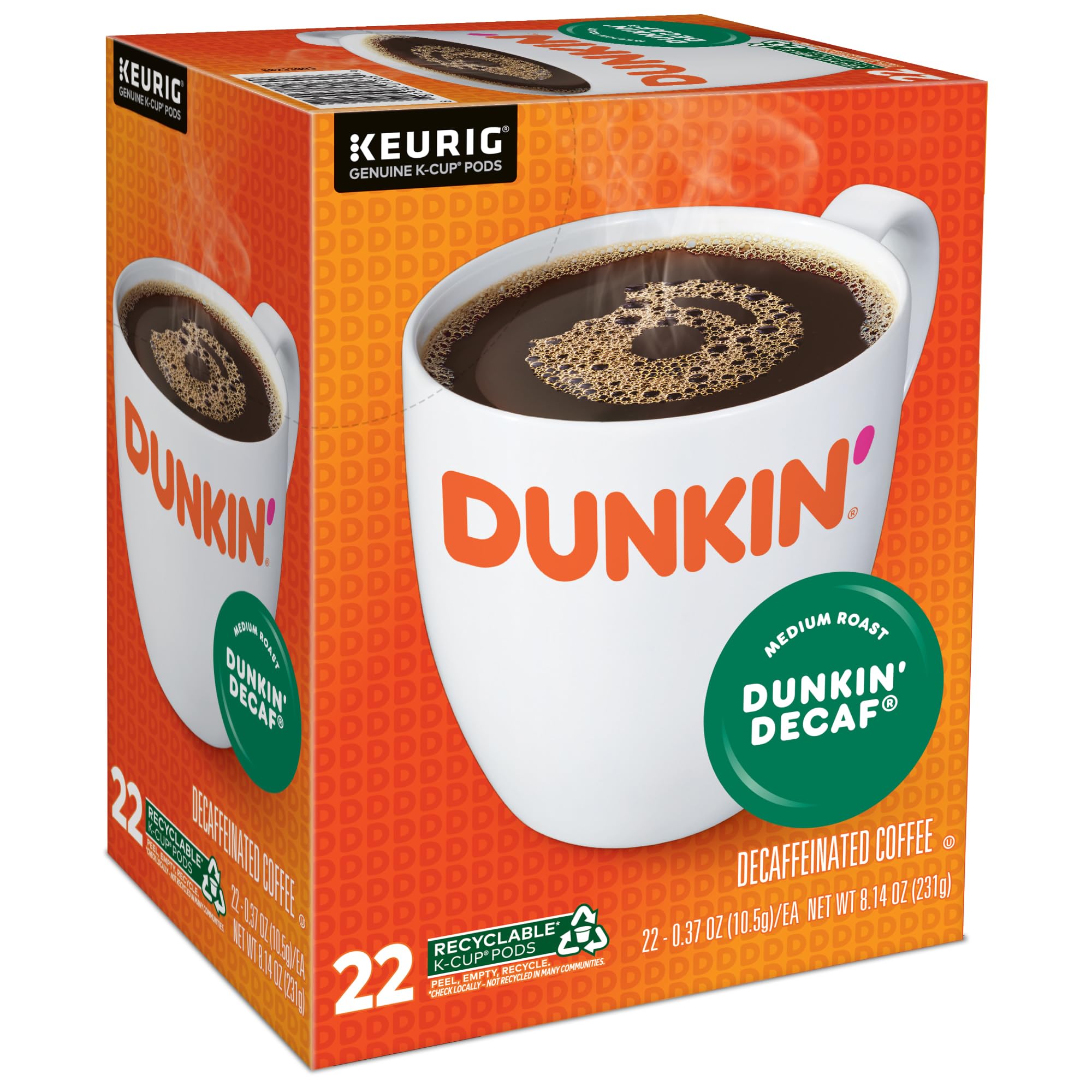 Dunkin Donuts case of 4 packs front view for bulk use.