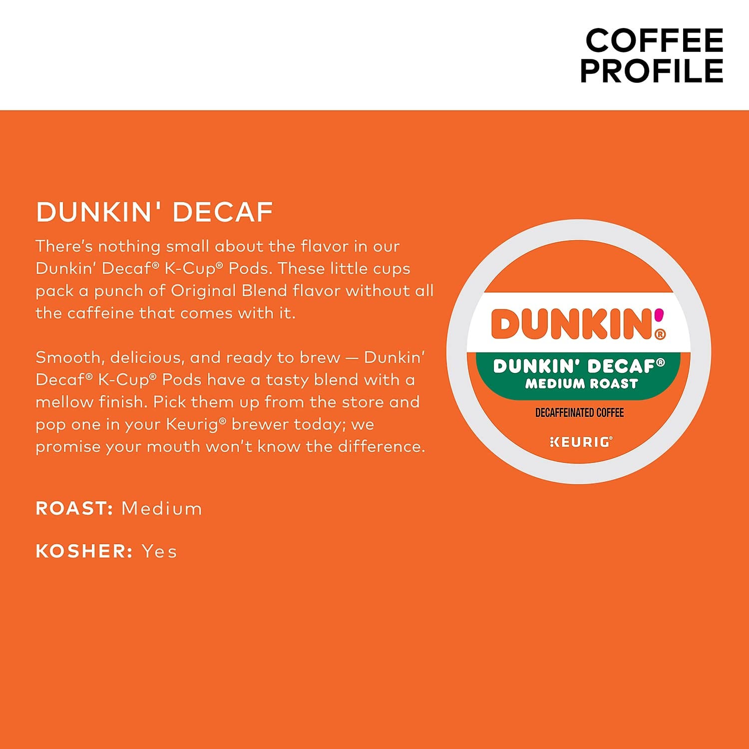 Dunkin' Donuts decaf K-Cup pod ready for Keurig single-serve brew