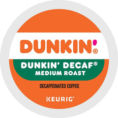 Dunkin' Donuts decaf K-Cup pods box-front with 44-count packaging