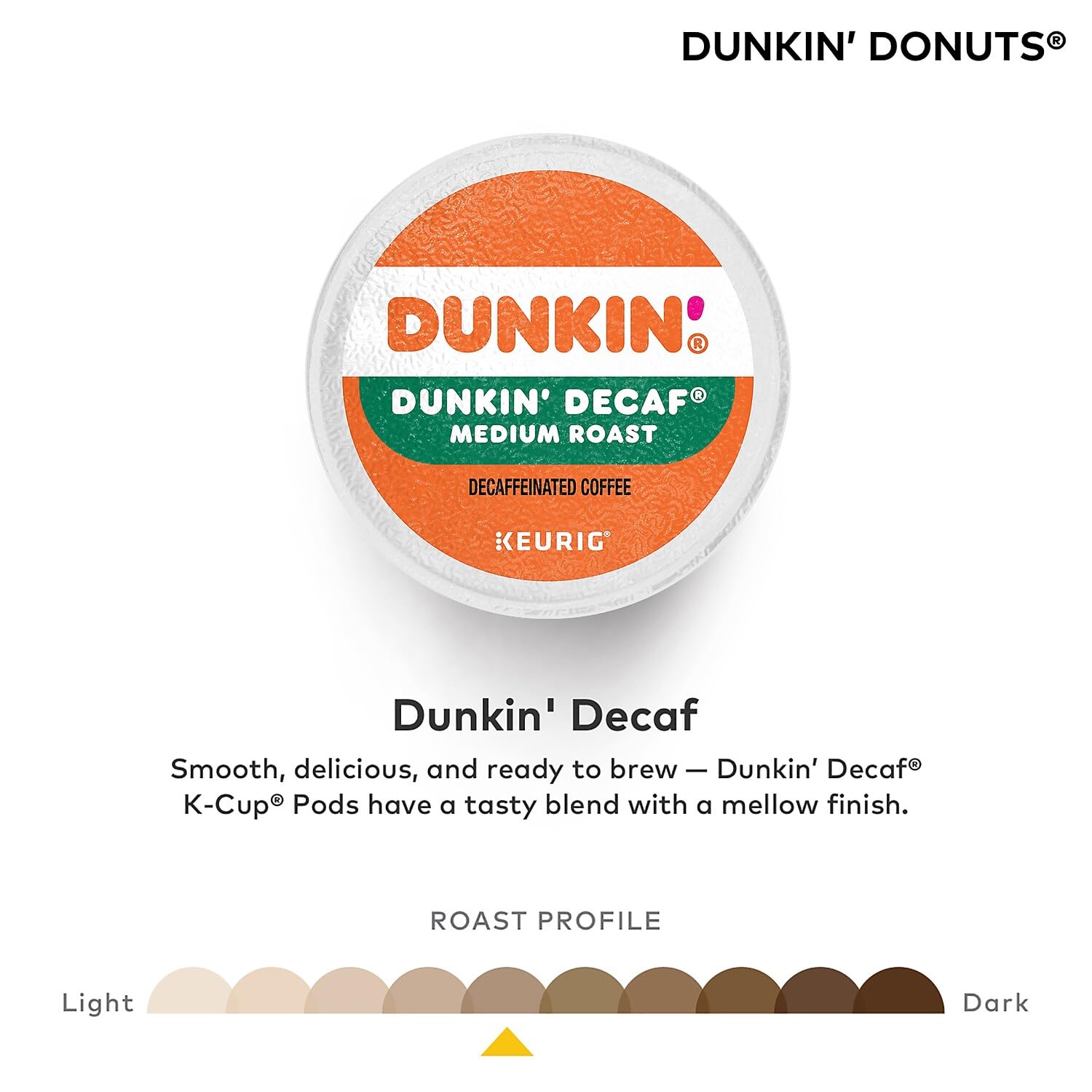 Built-in filter enables mess-free brewing with Dunkin' Donuts decaf K-Cup pods