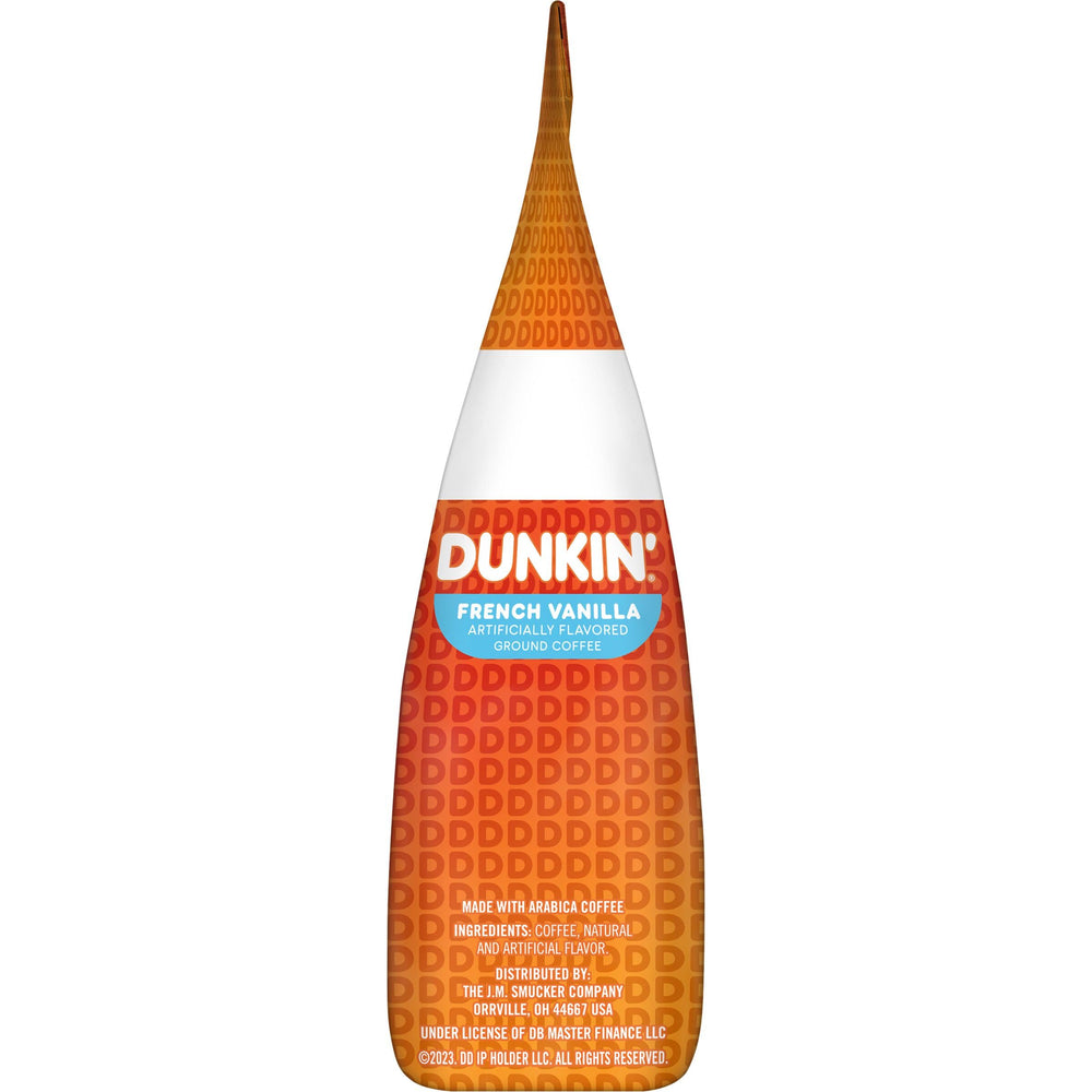 Dunkin' Donuts French Vanilla ground coffee ready for any brewing method.