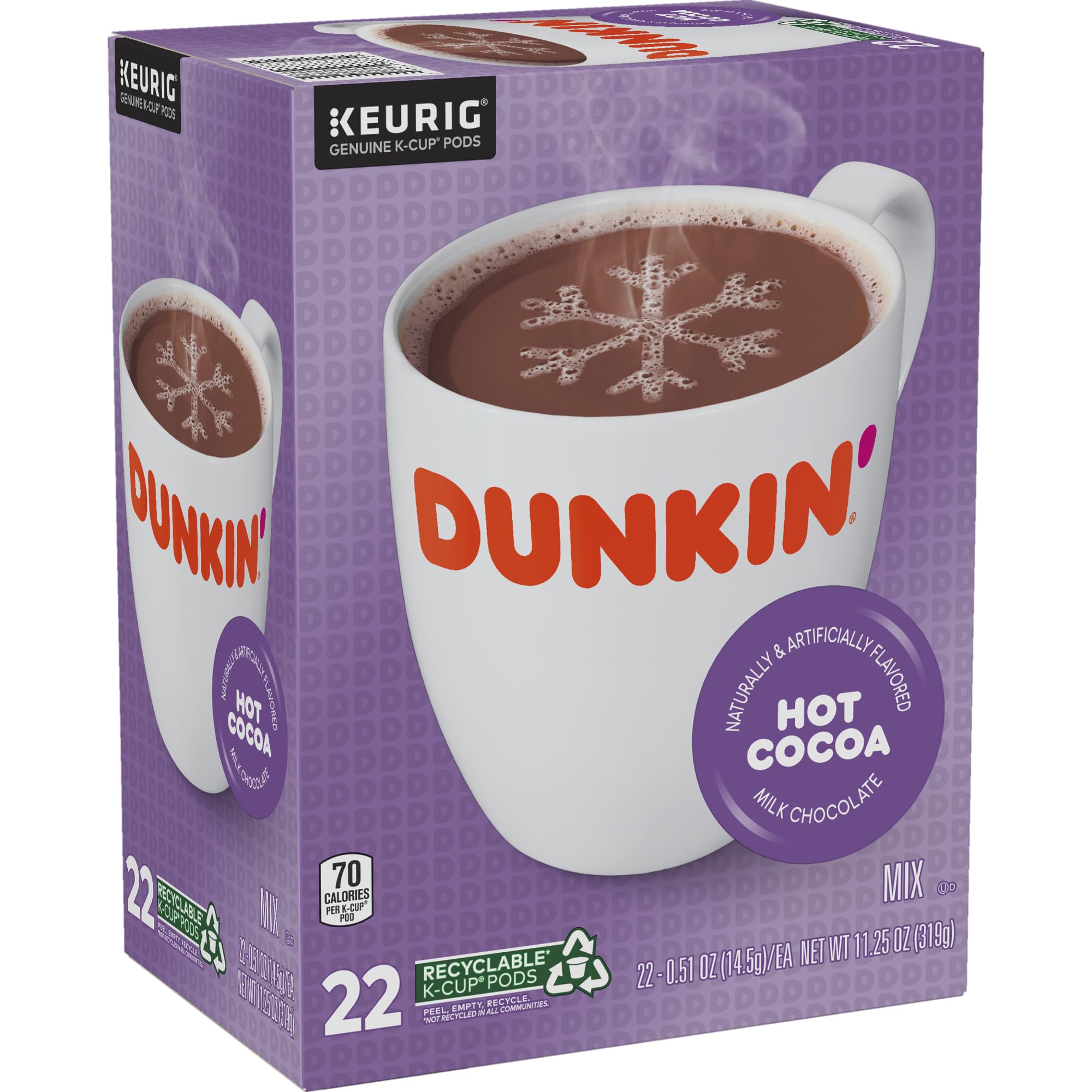 Dunkin' Donuts K-Cup single-serve pod for quick, mess-free prep.