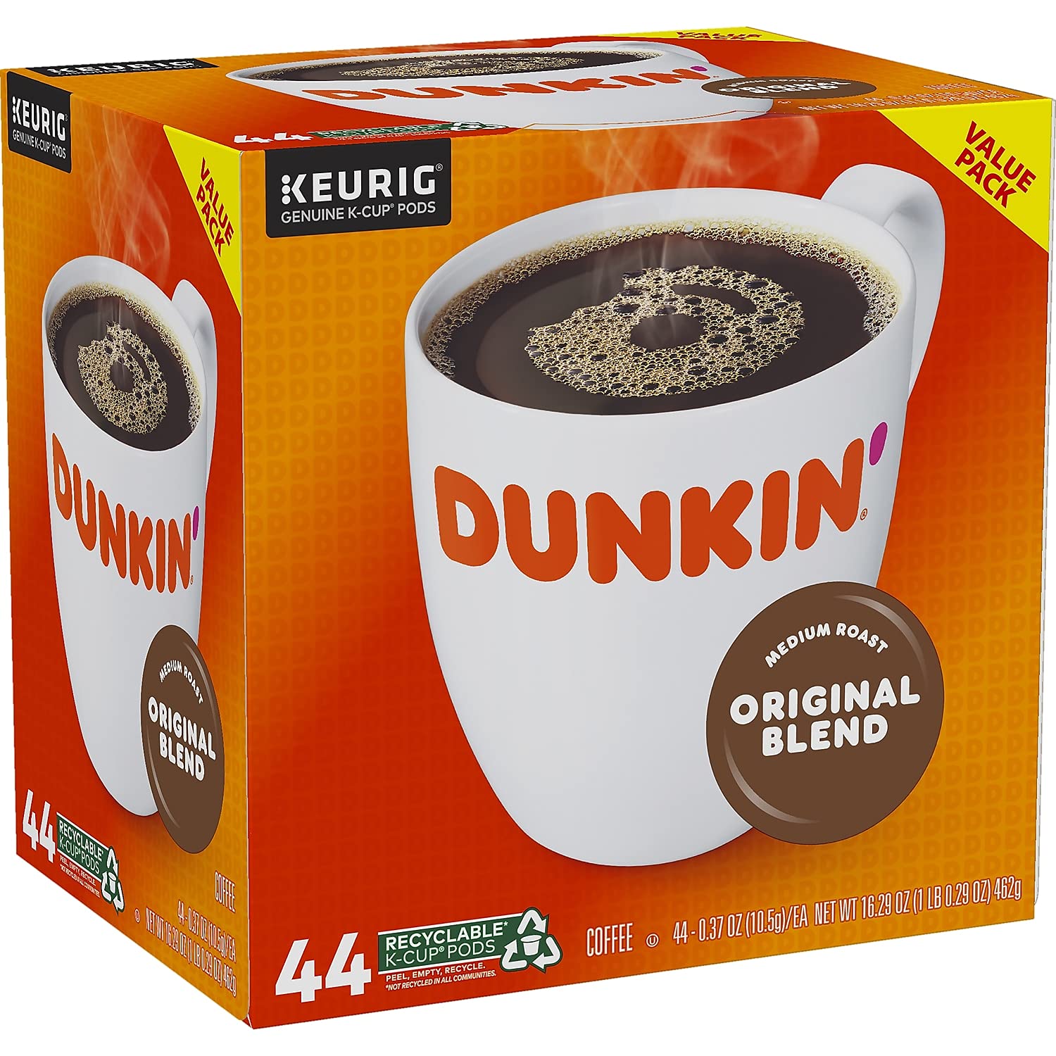 Dunkin Donuts original blend medium roast k cup pods