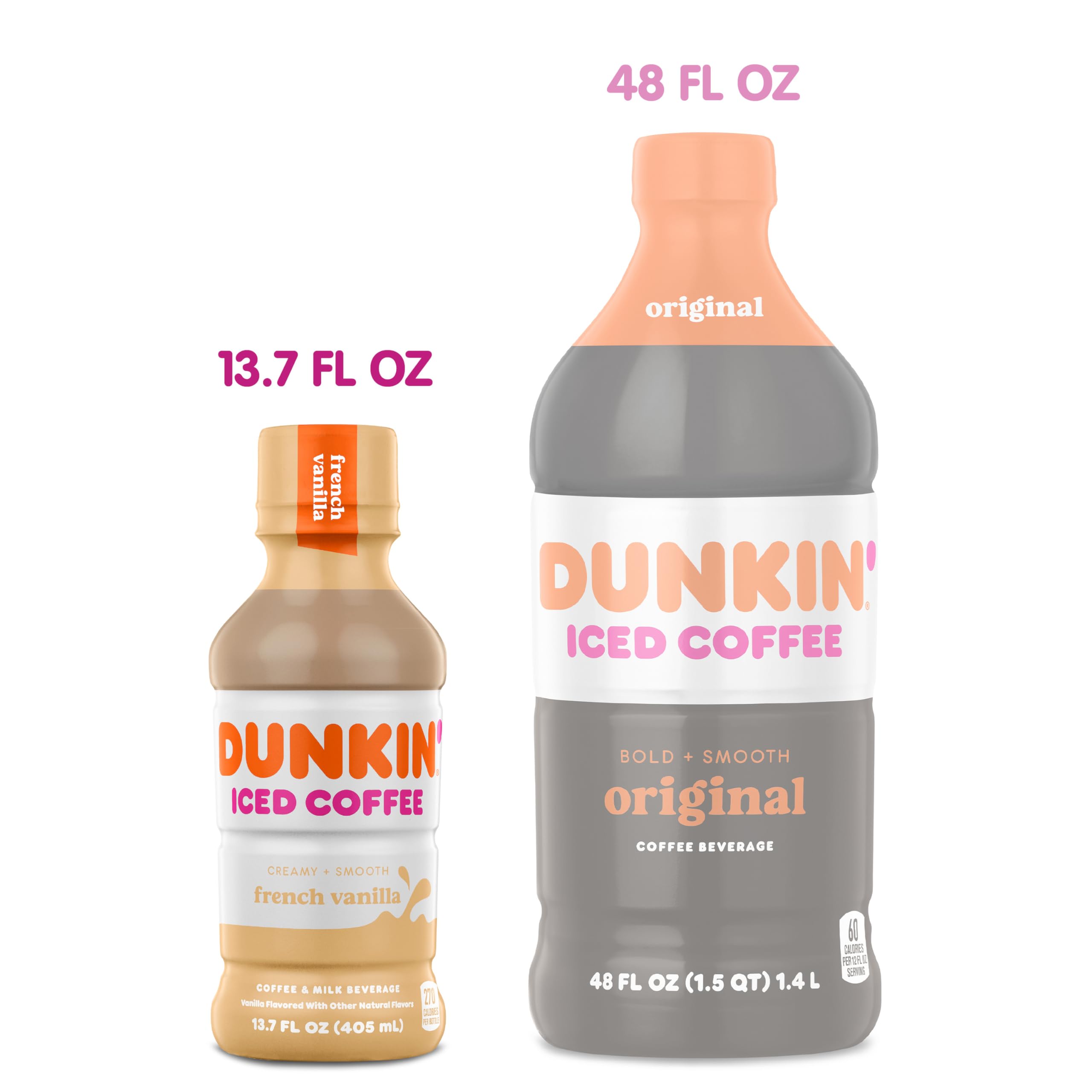 Dunkin French Vanilla Iced Coffee bottle, cold and ready for commutes