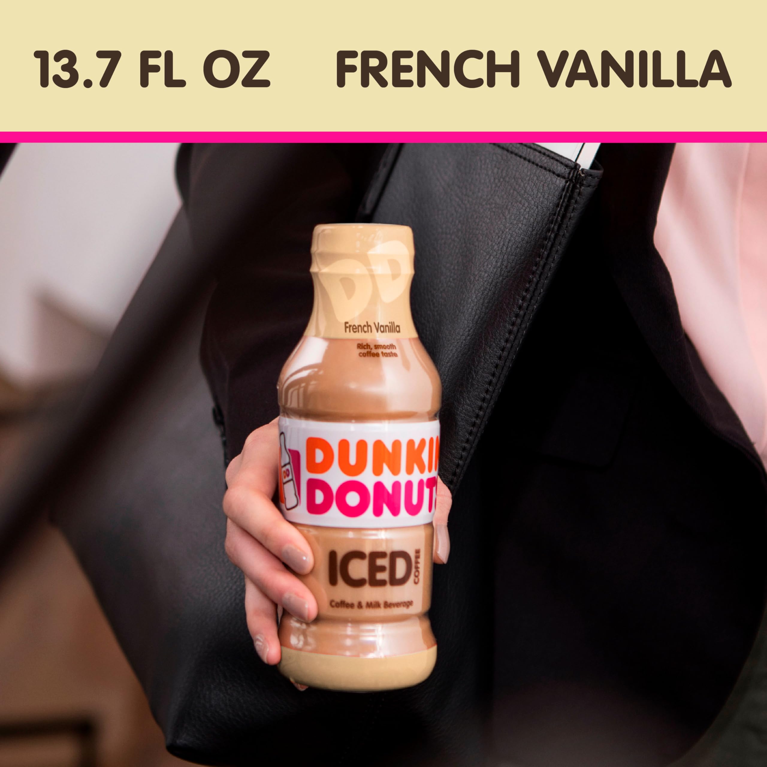 Dunkin bottle size 13.7 fl oz ideal for on-the-go