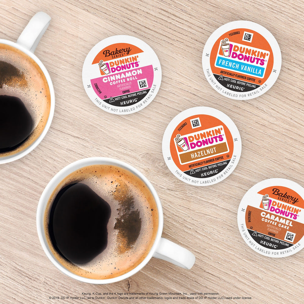 Aroma of Dunkin' Hazelnut rises from hot cup during morning routine