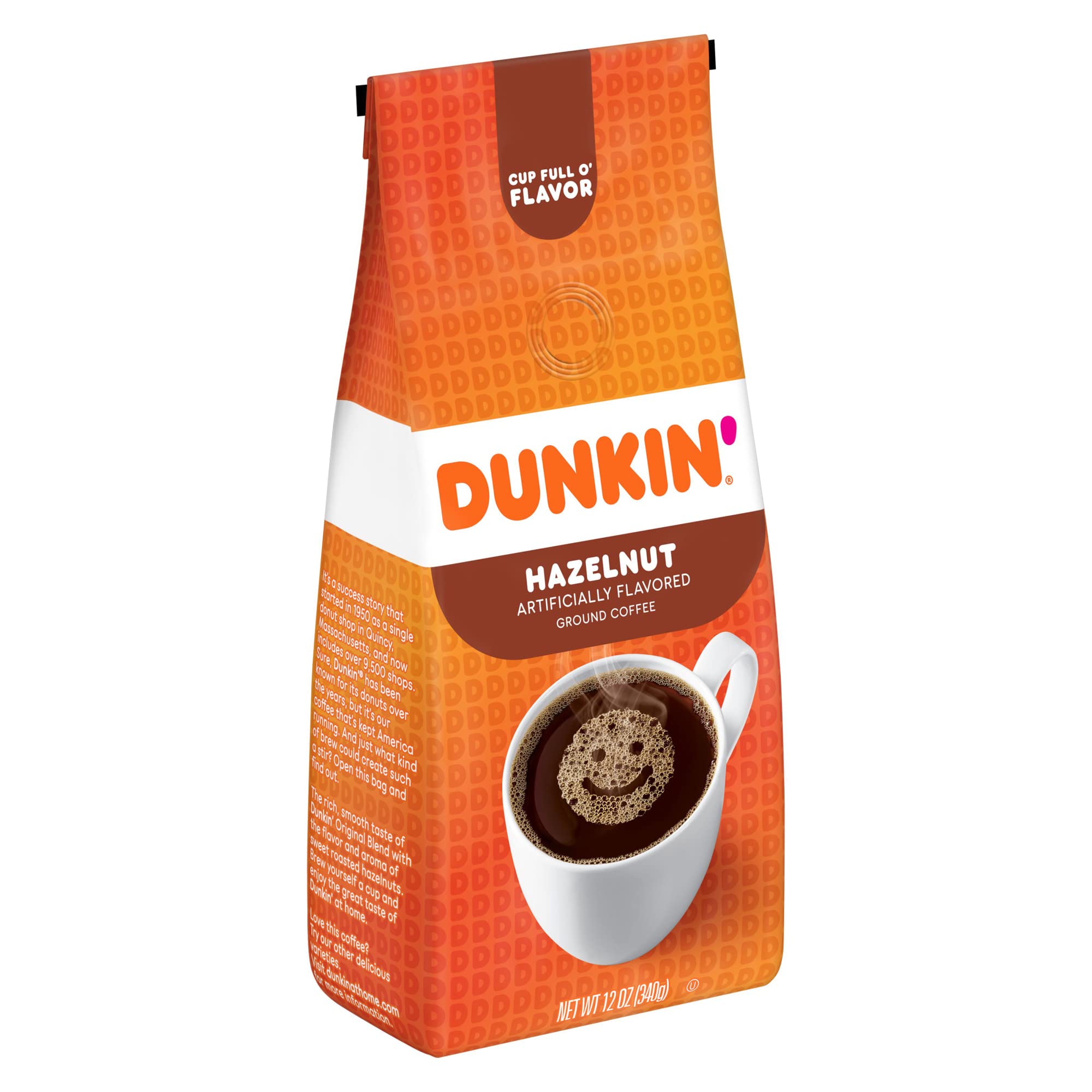 Dunkin' Hazelnut aroma in a steaming cup, great for cozy mornings.