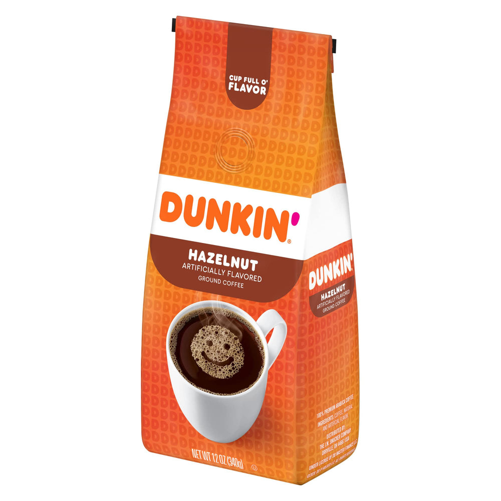Versatile Dunkin' Hazelnut ground coffee for any brewing method.