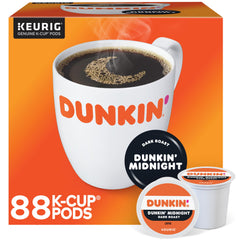 Dunkin' Donuts dark roast K-Cup packaging front view for at-home brewing