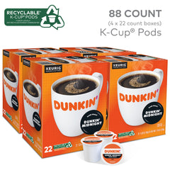 Dunkin' Donuts K-Cup pod close-up with Arabica beans highlighting rich flavor