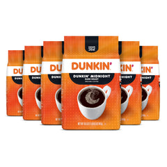 Dunkin Midnight dark roast coffee bags with premium Arabica beans for rich flavor