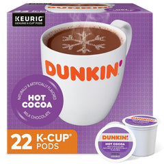 Dunkin Milk Chocolate Hot Cocoa Pods packaging ready for quick, cozy mornings.