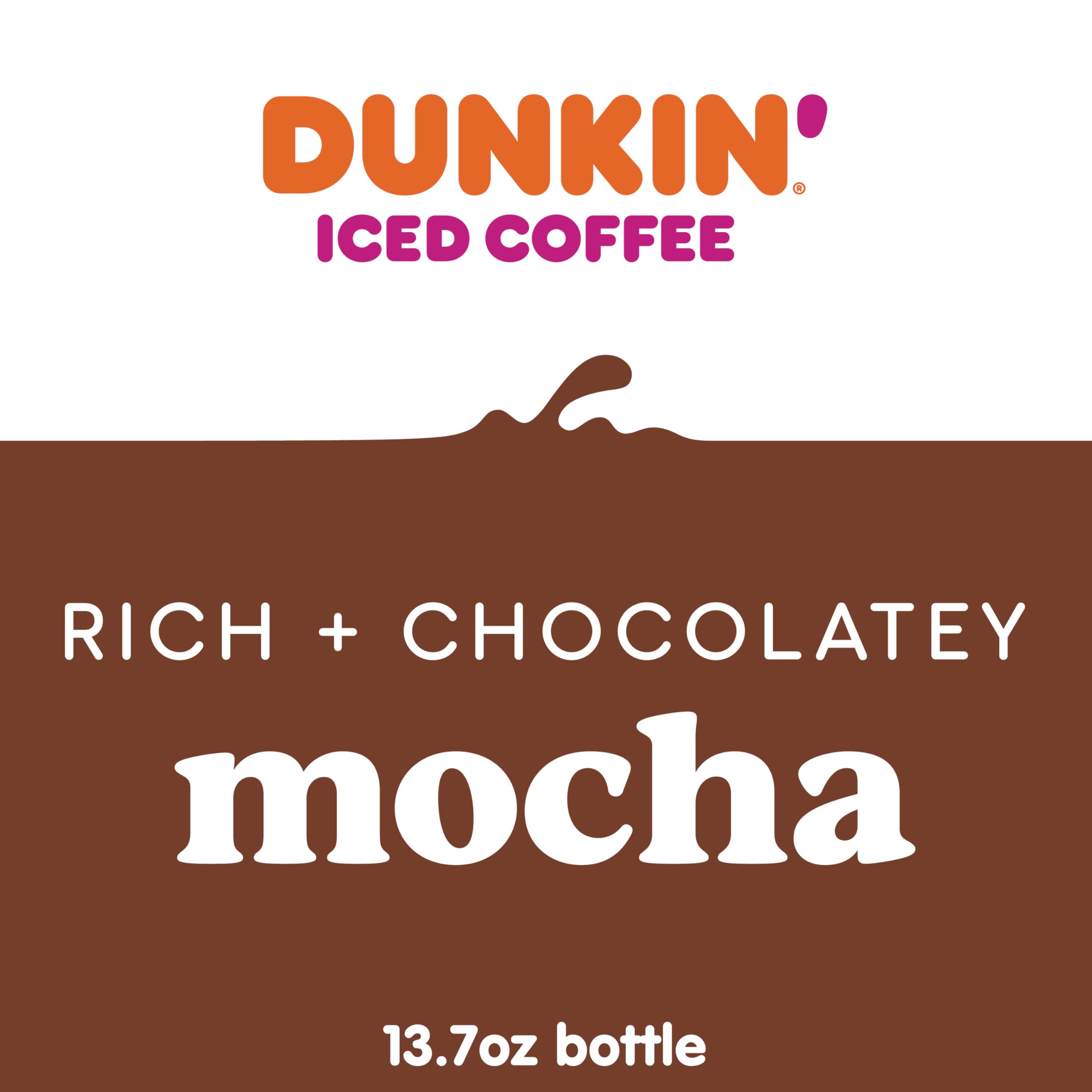 Dunkin Mocha Iced Coffee 12-pack display keeps beverages organized and accessible.