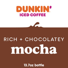 Dunkin Mocha Iced Coffee 12-pack display keeps beverages organized and accessible.