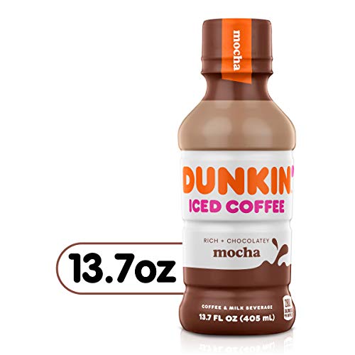 Dunkin Mocha Iced Coffee bottle stacked pack signals value and convenience.