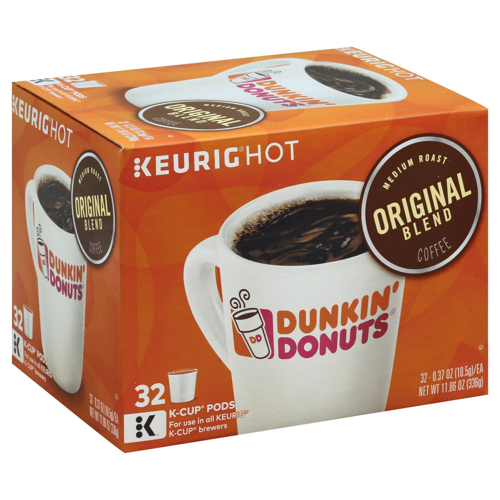 Dunkin Original Blend cups on counter suggest hospitality and everyday convenience.