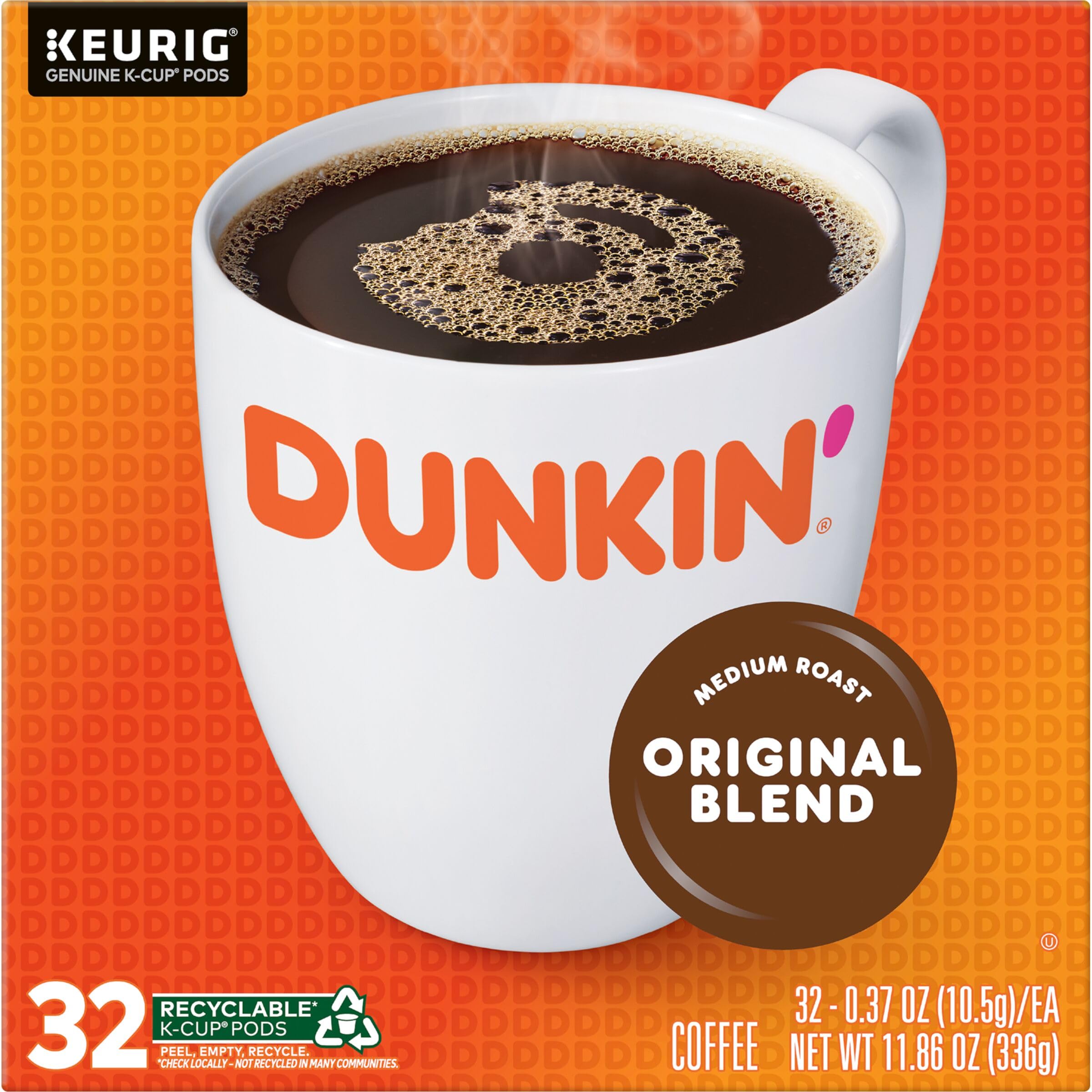 Tasting glass reveals rich, caffeine-free Dunkin Decaf flavor.